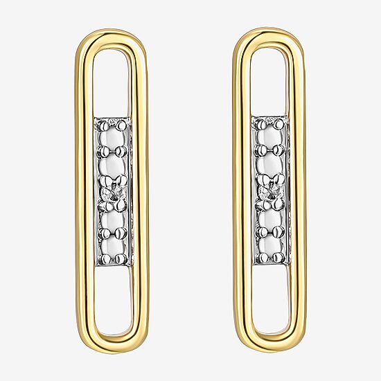 Sparkle Allure White Diamond Accent 12.9mm Bar Stud Earrings