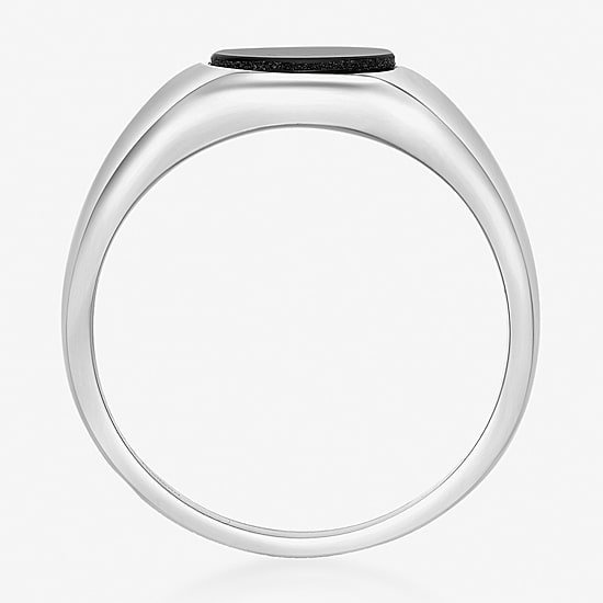 Womens Genuine Black Onyx Sterling Silver Round Cocktail Ring