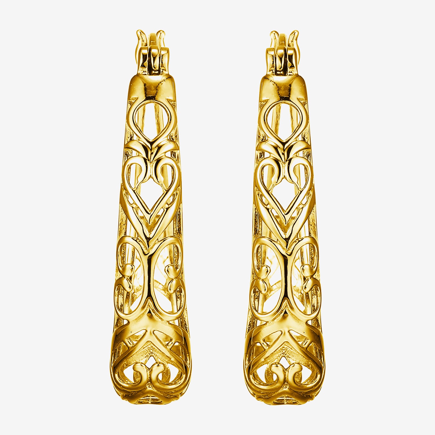Womens 18K Gold Over Silver 32.2mm Hoop Earrings