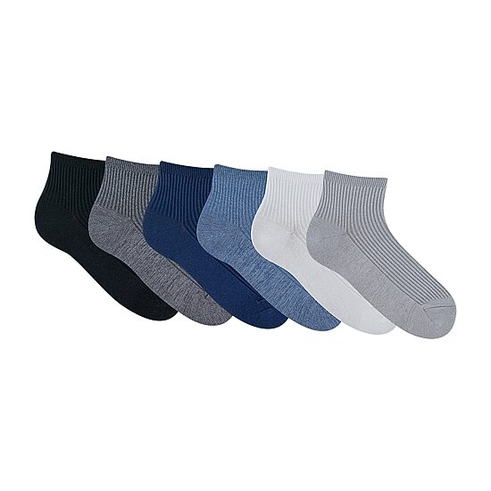 Gold Toe Simple Rib Womens Multi-Pack 6 Pair Quarter Ankle Socks