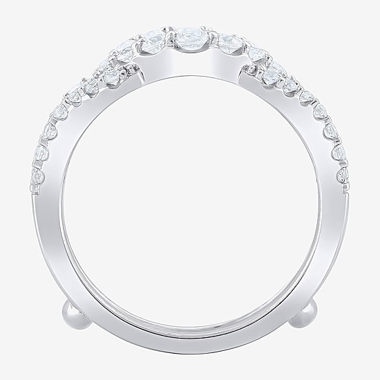 Womens 3/4 CT. T.W. Lab Grown White Diamond 10K Gold Ring Guard
