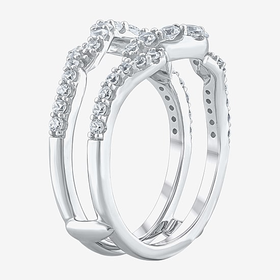 Womens 3/4 CT. T.W. Lab Grown White Diamond 10K Gold Ring Guard