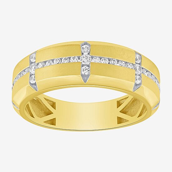 Mens 1/2 CT. T.W. Lab Grown White Diamond 10K Gold Wedding Band