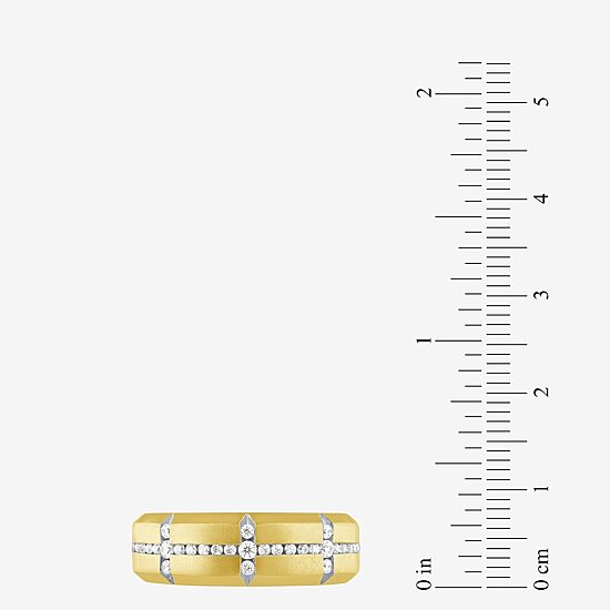 Mens 1/2 CT. T.W. Lab Grown White Diamond 10K Gold Wedding Band