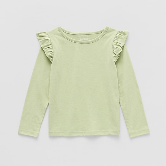 Okie Dokie Toddler & Little Girls Round Neck Long Sleeve T-Shirt