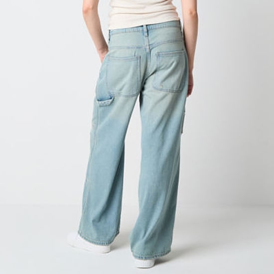 Arizona Airy Drape Womens Juniors Low Rise Baggy Fit Jean