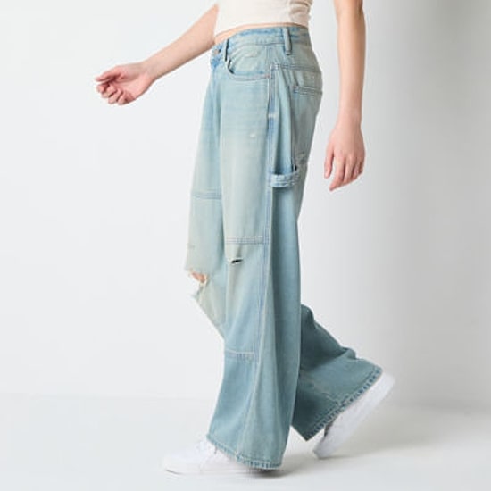 Arizona Airy Drape Womens Juniors Low Rise Baggy Fit Jean