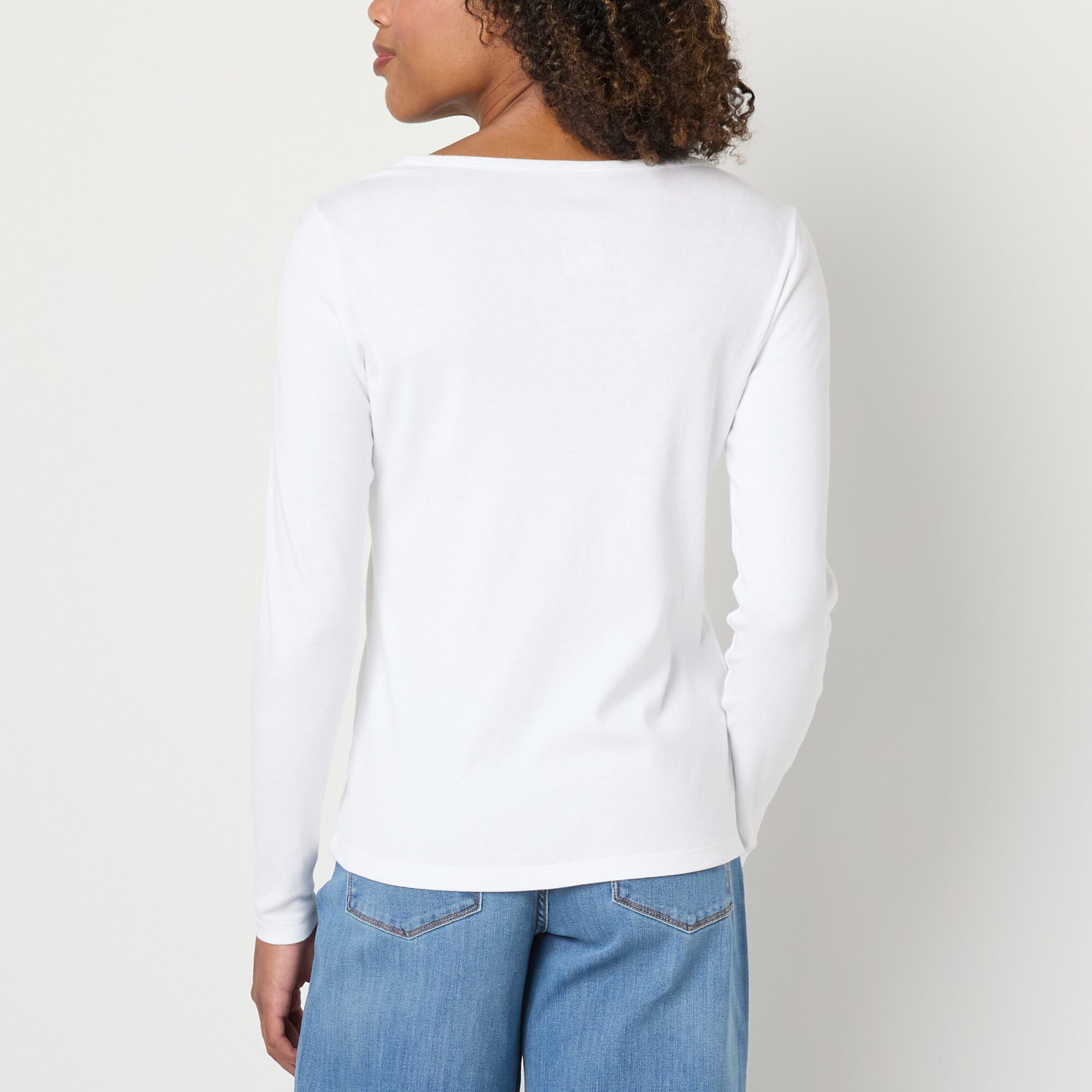 St. John's Bay Womens Tall Crew Neck Long Sleeve T-Shirt