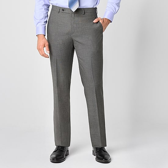 Van Heusen Birdseye Mens Stretch Fabric Modern Fit Flat Front Suit Pant