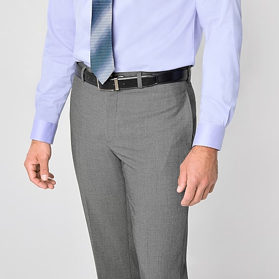 Van Heusen Birdseye Mens Stretch Fabric Modern Fit Flat Front Suit Pant