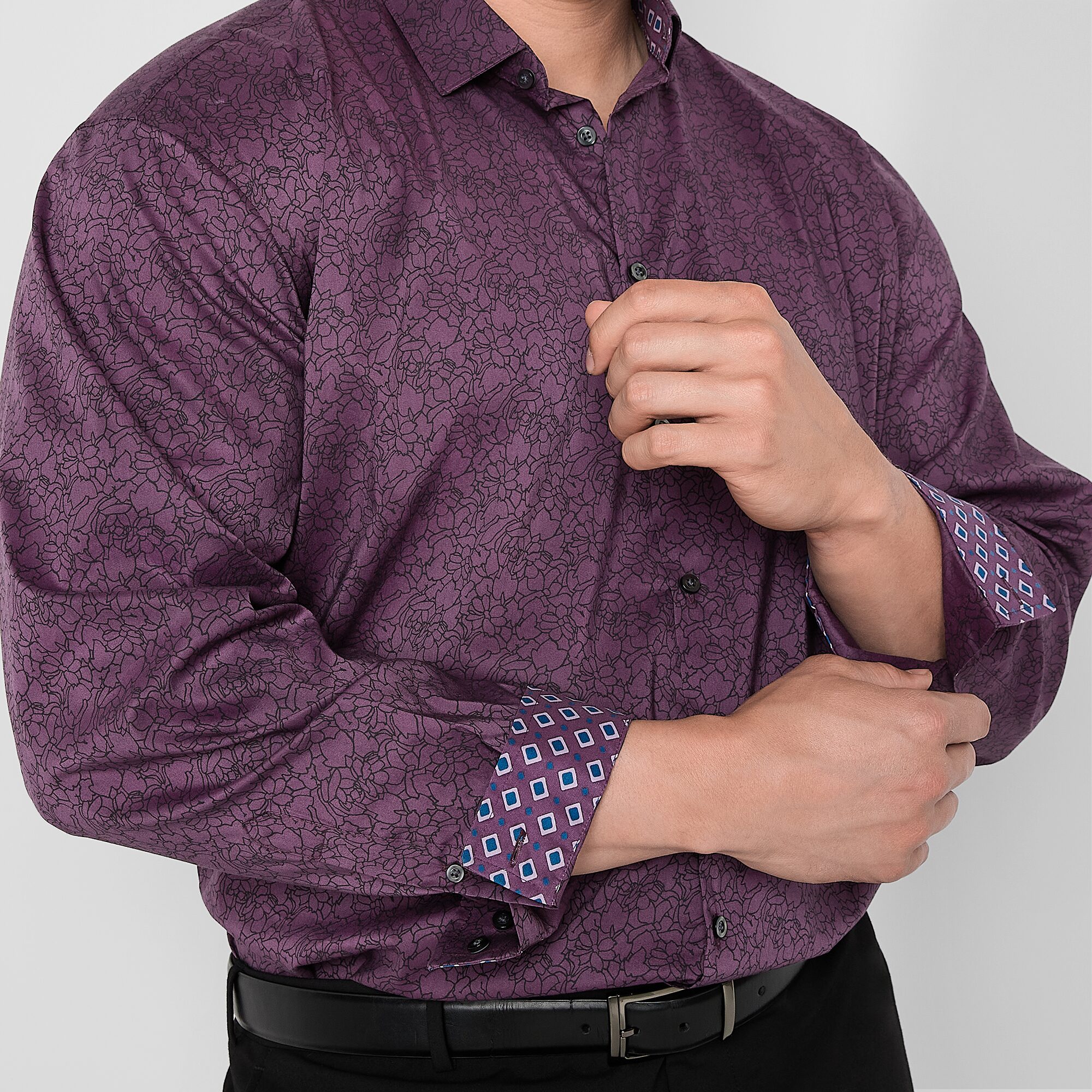 J. Ferrar Ultra Comfort Mens Long Sleeve Regular Fit Stretch Fabric Wrinkle Free Big and Tall Button-Down Shirt