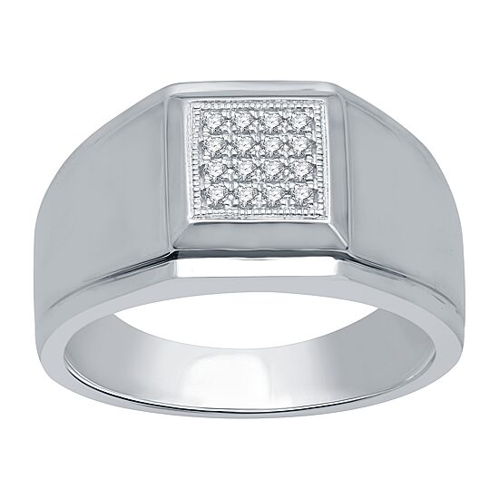 Mens 1/6 CT. T.W. Natural Diamond 10K Gold Fashion Ring