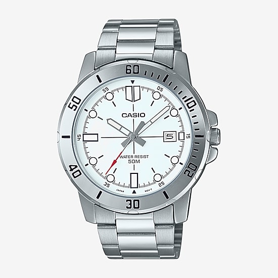 Casio Mens Silver Tone Bracelet Watch Mtpvd01d-7ev