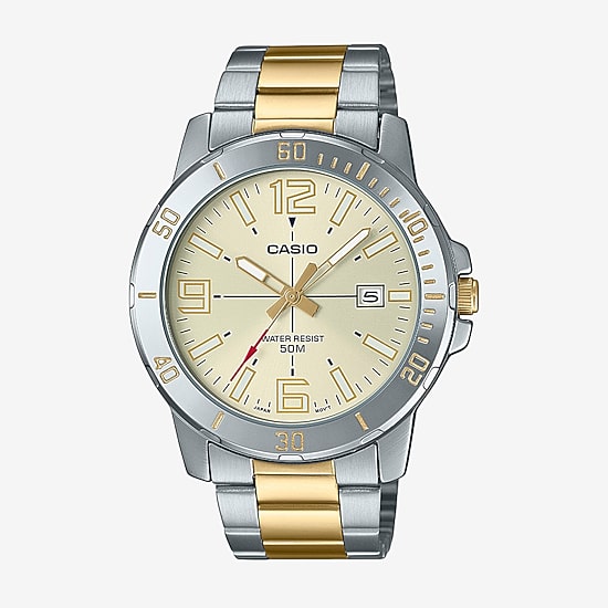 Casio Mens Two Tone Bracelet Watch Mtpvd01sg-9bv
