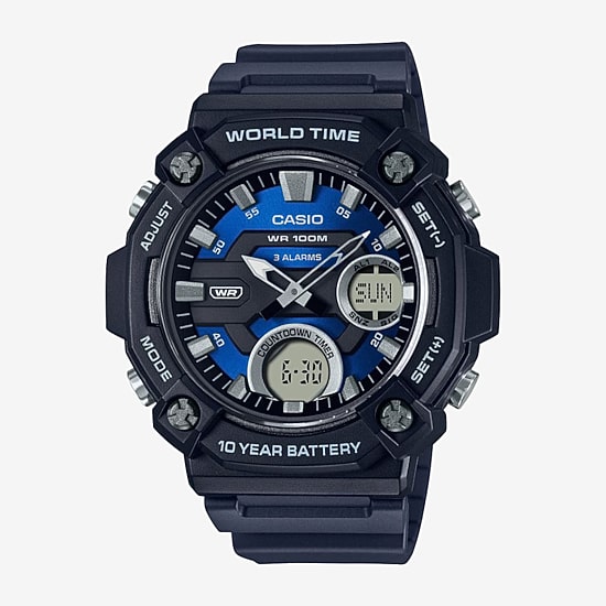 Casio Mens Black Strap Watch Aeq120-2av