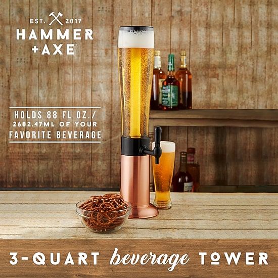 Hammer + Axe™ Beer Tower Drink Dispenser, Color: Black - JCPenney