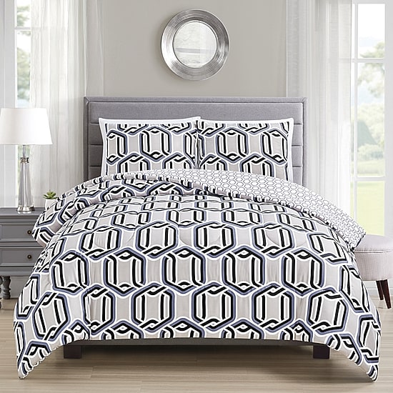 Richmond Park Levi Geo 3-pc. Geometric Midweight Reversible Comforter Set