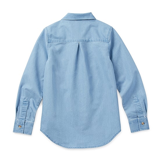 Thereabouts Little & Big Kid Girls Long Sleeve Cuffed Regular Fit Button-Down Shirt