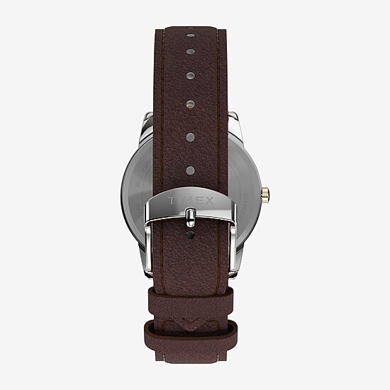 Timex Easy Reader Mens Brown Leather Strap Watch Tw2w54500jt