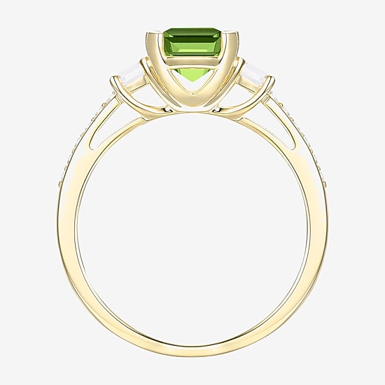 Womens Gemstone 14K Gold Over Silver Halo Delicate Cocktail Ring