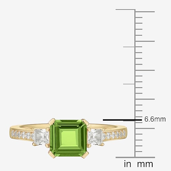 Womens Gemstone 14K Gold Over Silver Halo Delicate Cocktail Ring