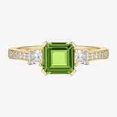 Womens Gemstone 14K Gold Over Silver Halo Delicate Cocktail Ring