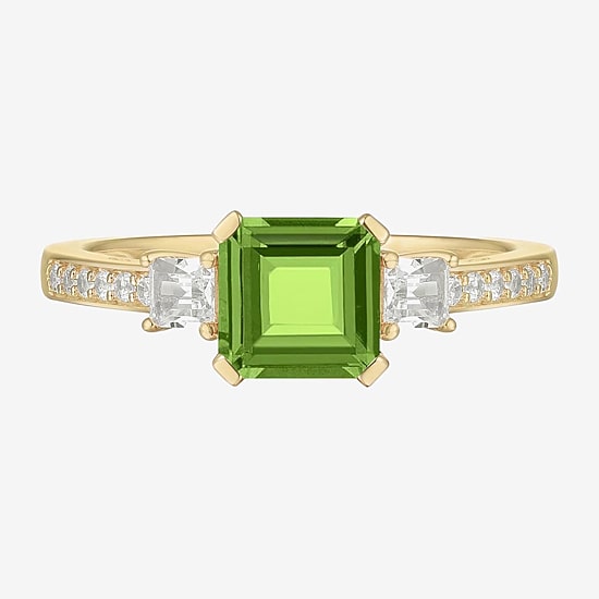Womens Gemstone 14K Gold Over Silver Halo Delicate Cocktail Ring