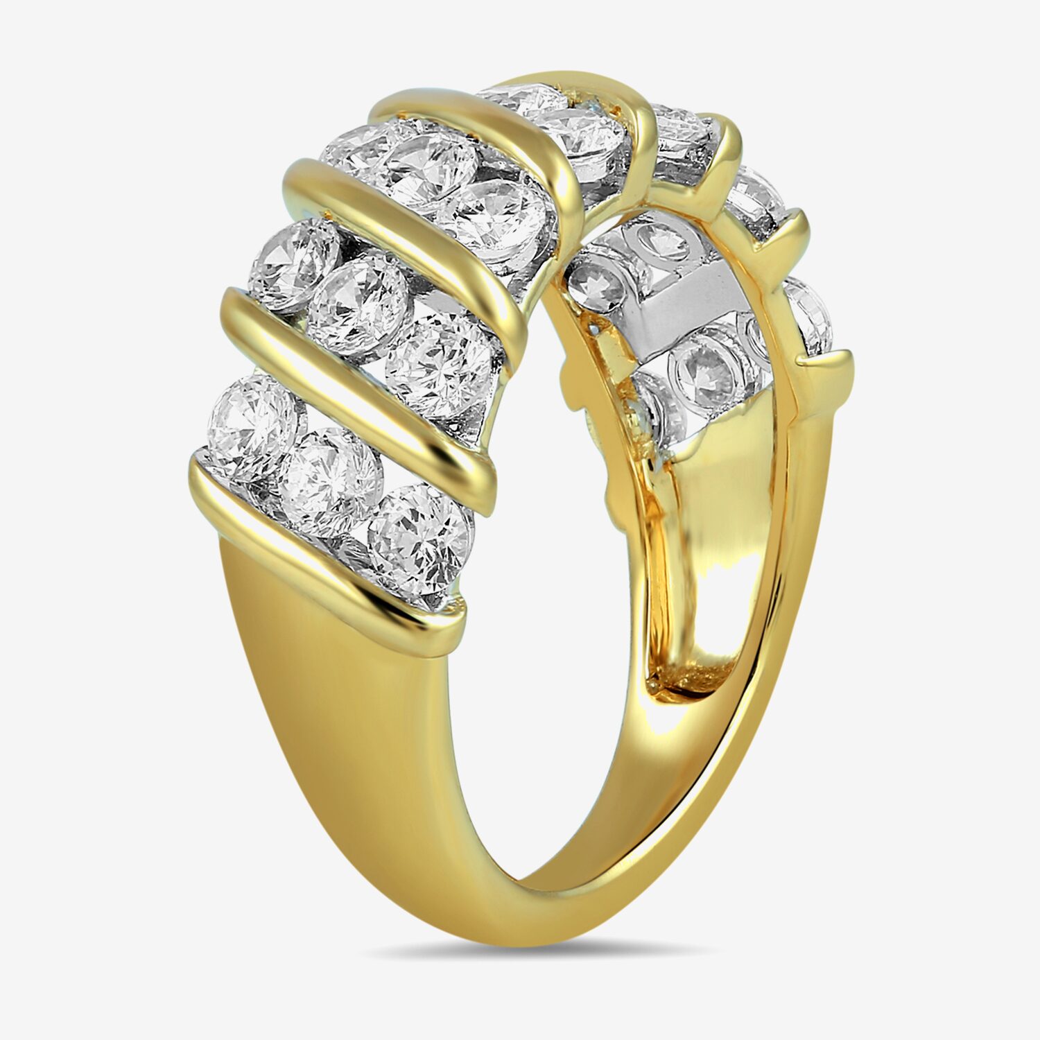 (H-I / I1-I2) Womens 2 CT. T.W. Lab Grown White Diamond 10K White or Yellow Gold Cocktail Ring