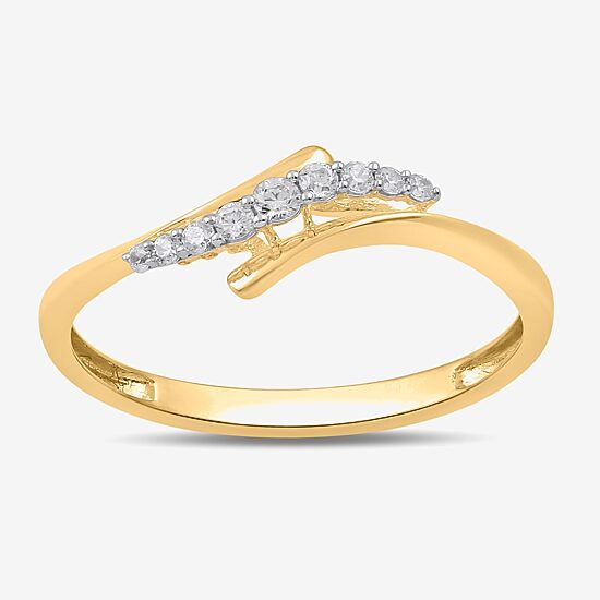 Womens 1/10 CT. T.W. Lab Grown White Diamond 10K Gold Delicate Midi  Cocktail Ring