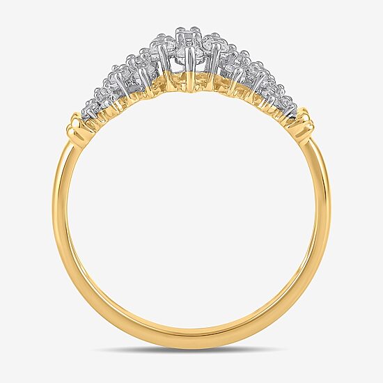 Womens 3/8 CT. T.W. Lab Grown White Diamond 10K Gold Cluster Cocktail Ring