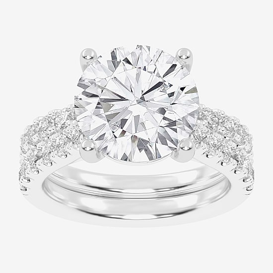 Signature By Modern Bride (G-H / Vs2-Si1) Womens 5 CT. T.W. Lab Grown White Diamond 14K Gold Round Bridal Set