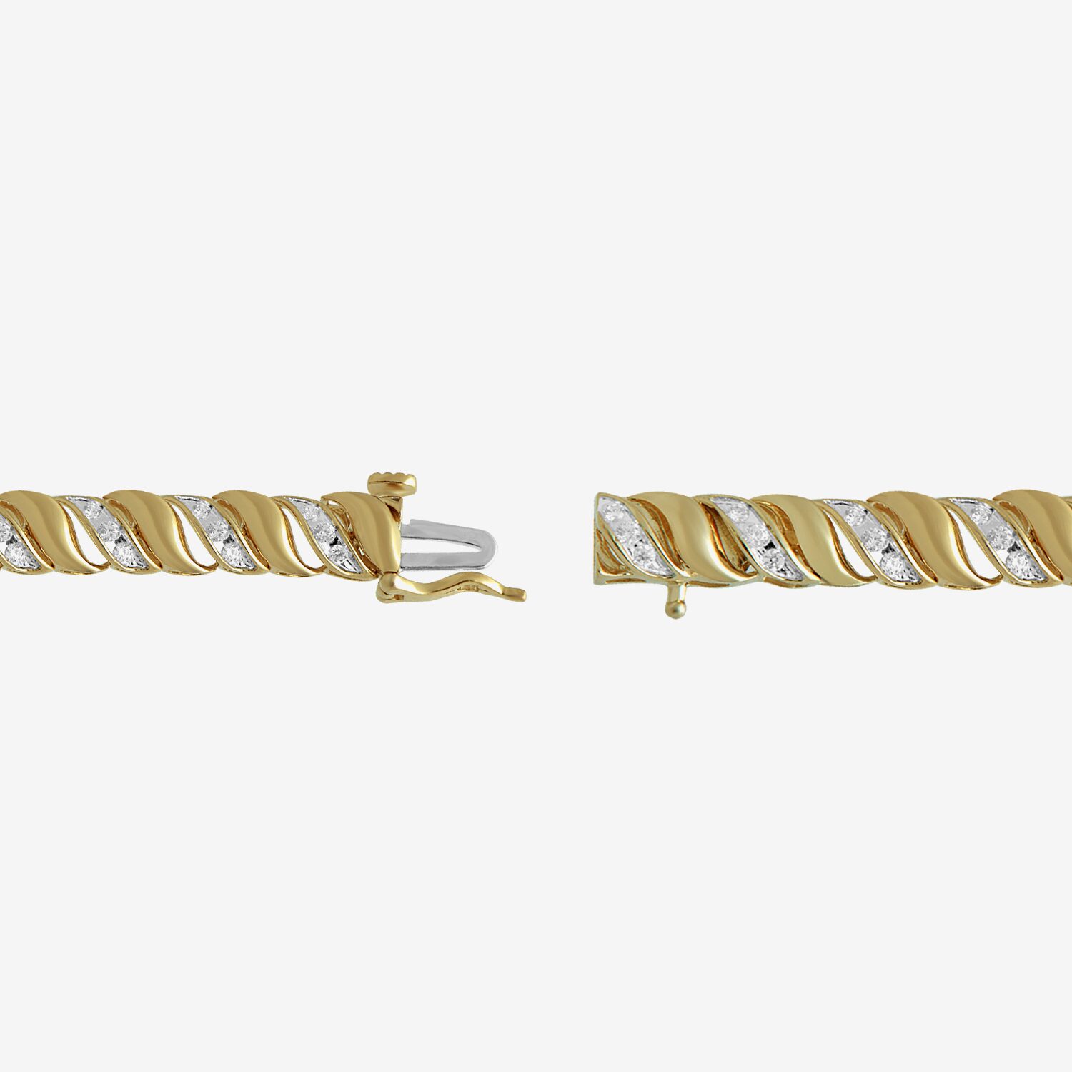 Womens 14K Gold Over Silver 7.25 Inch Link Chain Bracelet