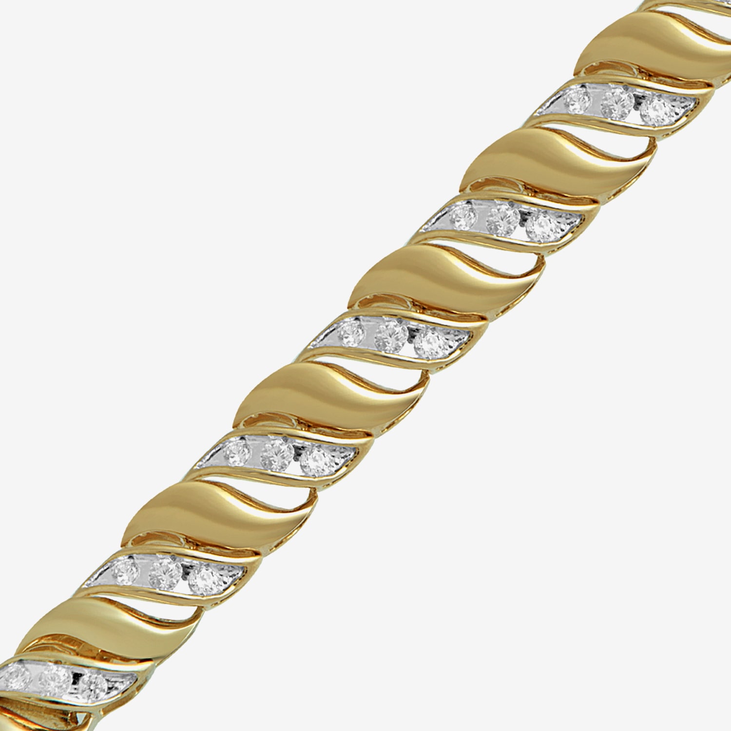 Womens 14K Gold Over Silver 7.25 Inch Link Chain Bracelet