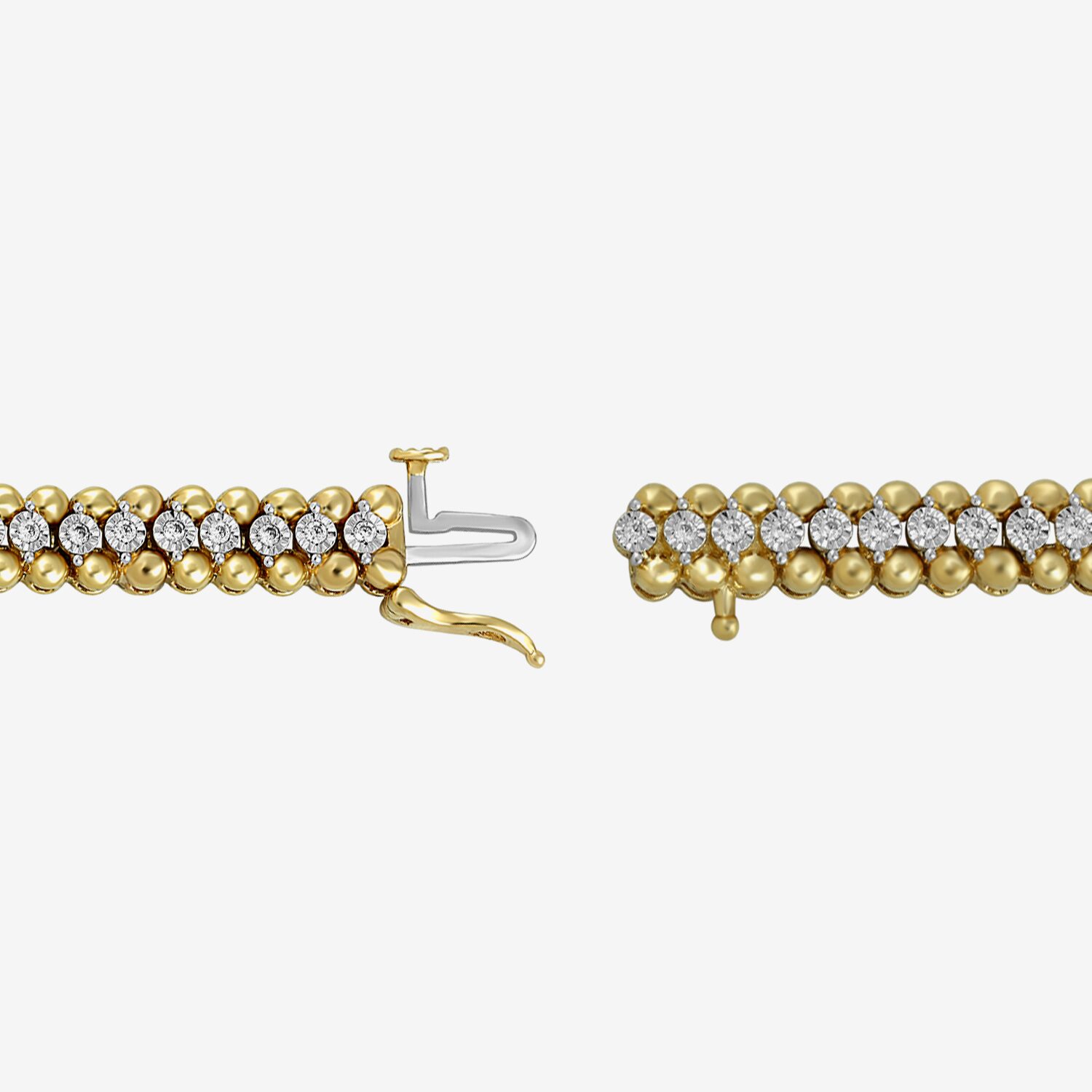 (I1-I2/ H) Womens 1/2 CT. T.W. Lab Grown White Diamond 14K Gold Over Silver 7.25 Inch Tennis Bracelet