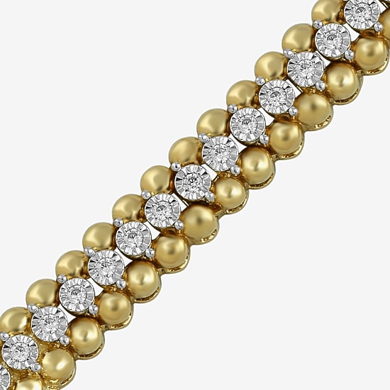 (I1-I2/ H) Womens 1/2 CT. T.W. Lab Grown White Diamond 14K Gold Over Silver 7.25 Inch Tennis Bracelet