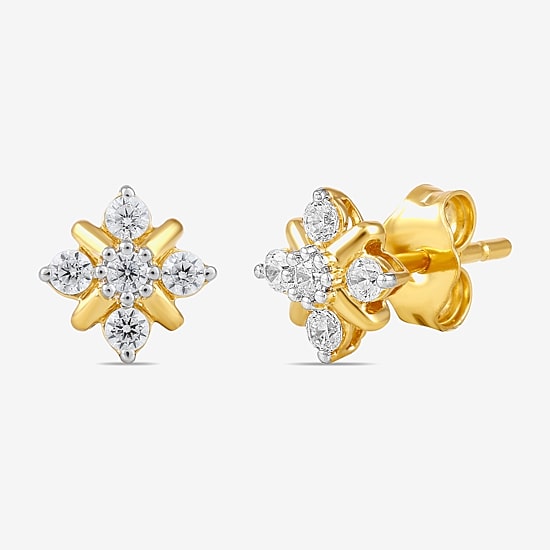 1/4 CT. T.W. Lab Grown White Diamond 14K Gold Over Silver 7.3mm Diamond Stud Earrings