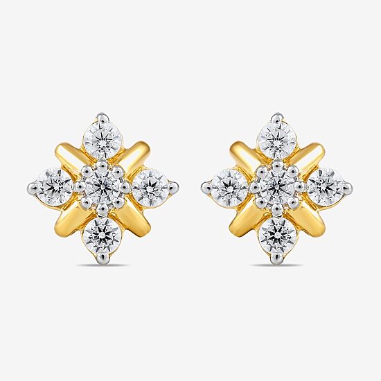 1/4 CT. T.W. Lab Grown White Diamond 14K Gold Over Silver 7.3mm Diamond Stud Earrings