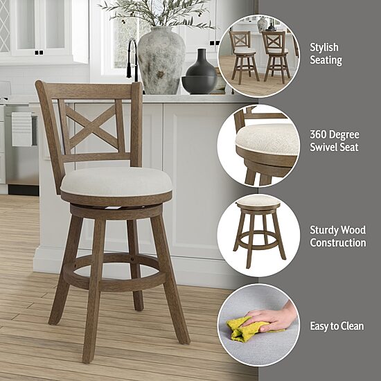 Hillsdale House Hamlin Counter Height Swivel Bar Stool