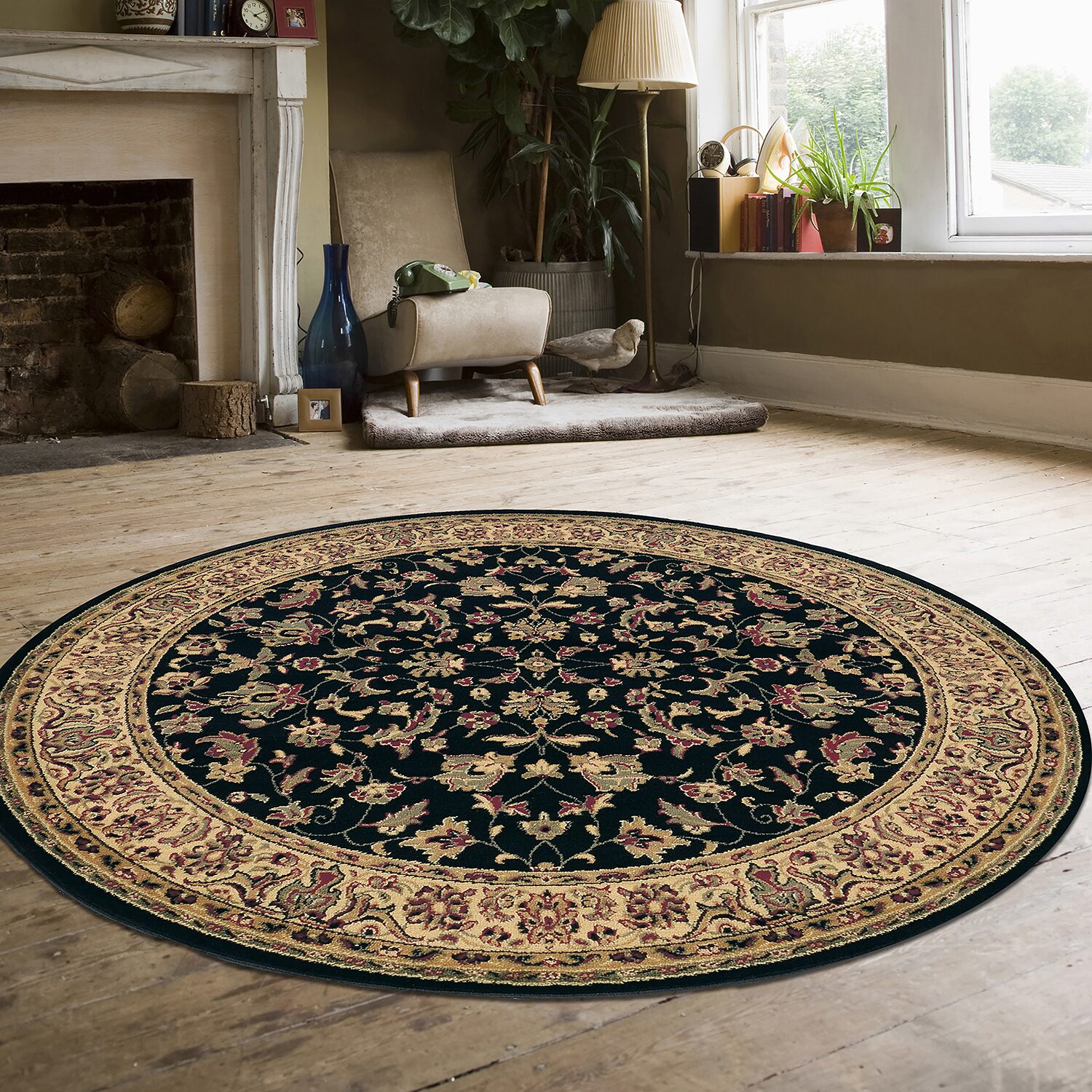 Radici Castello Rachel Traditional Oriental Sarouk Indoor Round Area Rug