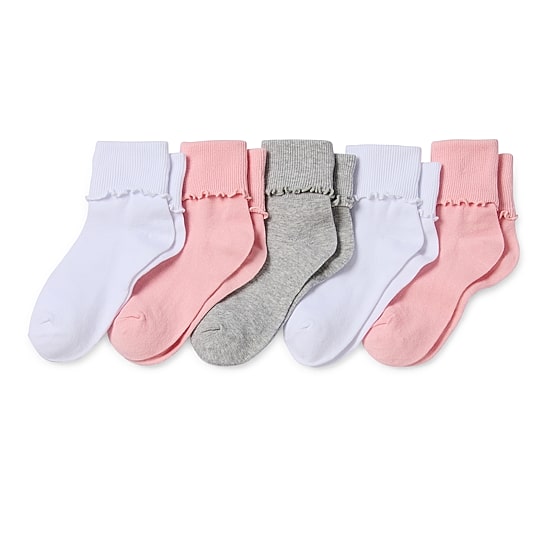 Thereabouts Little & Big Kid Girls 5 Pair Turncuff Socks