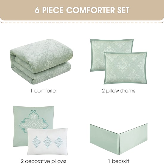 Stratford Park Arlo 6-pc. Medallion Lightweight Comforter Set