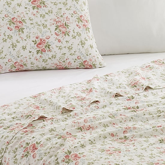 Laura Ashley 200tc 100% Cotton Percale 6-Pc Sheet Set