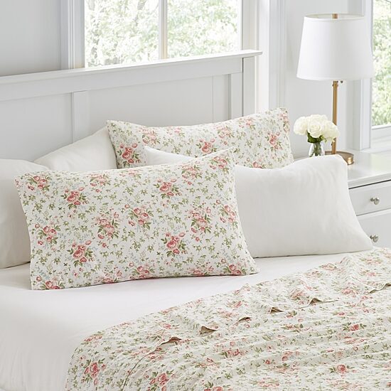 Laura Ashley 200tc 100% Cotton Percale 6-Pc Sheet Set