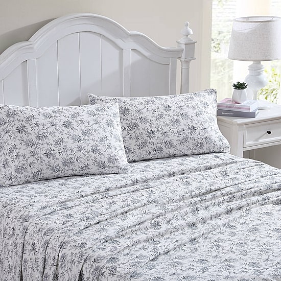 Laura Ashley 100% Cotton Flannel Sheet Set