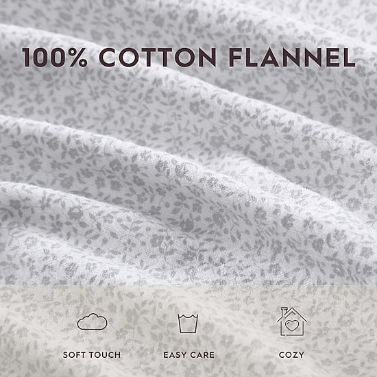 Laura Ashley 100% Cotton Flannel Sheet Set