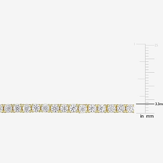 Womens Lab Created White Moissanite 18K Gold Over Silver 8 Inch Tennis Bracelet