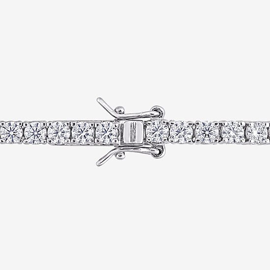 Womens 5 1/10 Ct. T.W. Lab Created White Moissanite Sterling Silver 7 Inch Tennis Bracelet