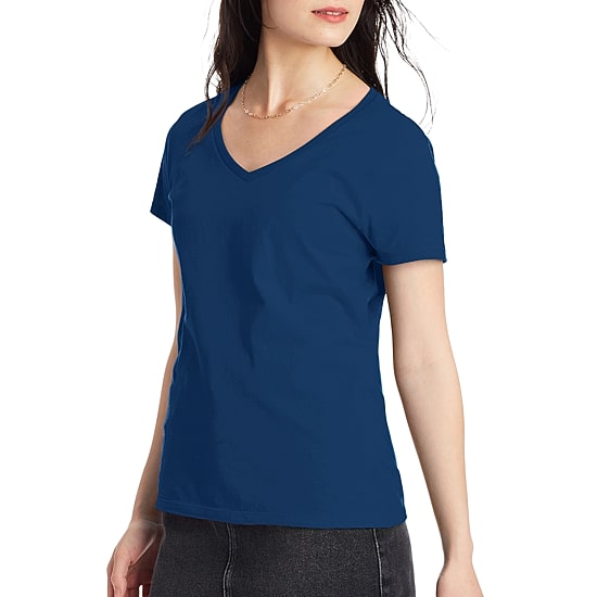 Hanes Womens V Neck Short Sleeve Active T-Shirt