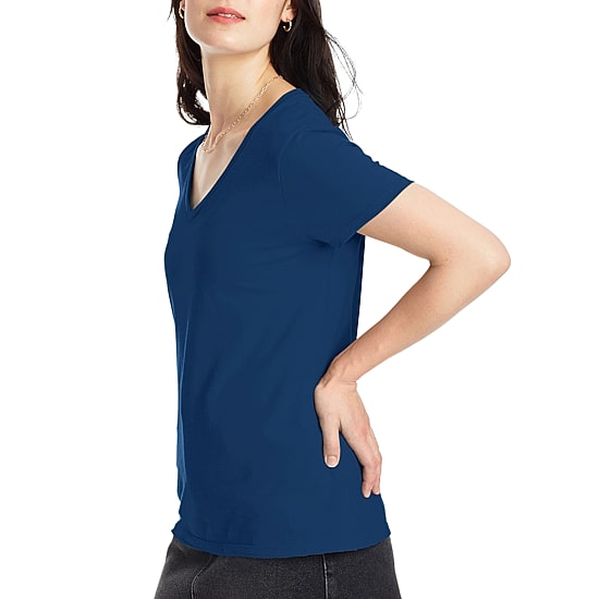 Hanes Womens V Neck Short Sleeve Active T-Shirt