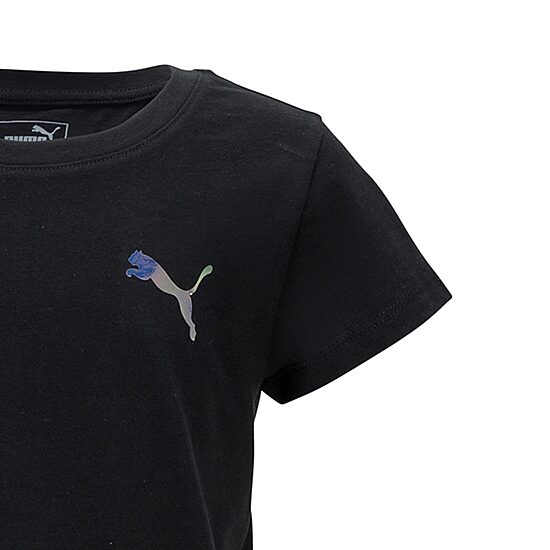 PUMA Big Kid Girls Crew Neck Short Sleeve Regular Fit Graphic T-Shirt